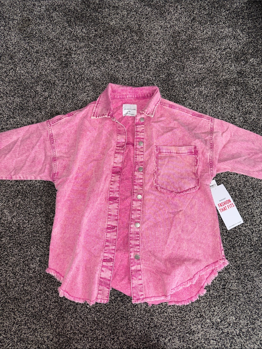 Celebrity Pink Denim Button Down Shirt - Medium